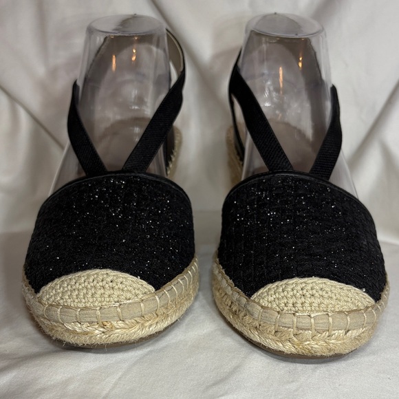 Anne Klein Aneesa Espadrille Wedge Sandals Black 9.5 - Picture 3 of 12